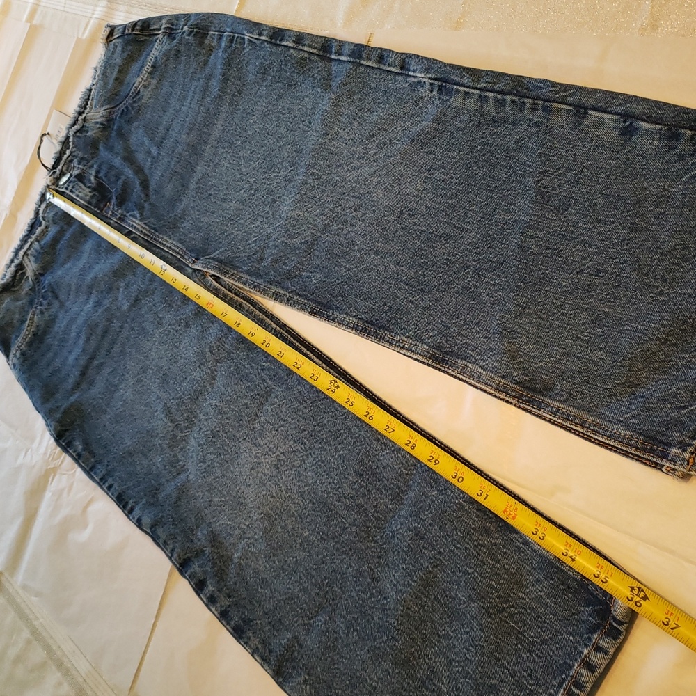 AllSaints NEW Skirt 'Cyra' Maxi Blue Denim Jean Frayed Waist Front & Back Slits - Picture 10 of 14